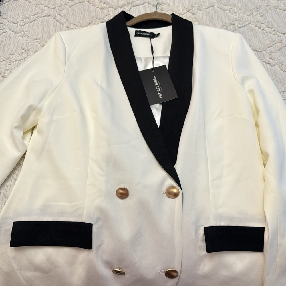 NWT PrettyLittleThings Tuxedo Dress - Size 14 - Picture 8 of 8